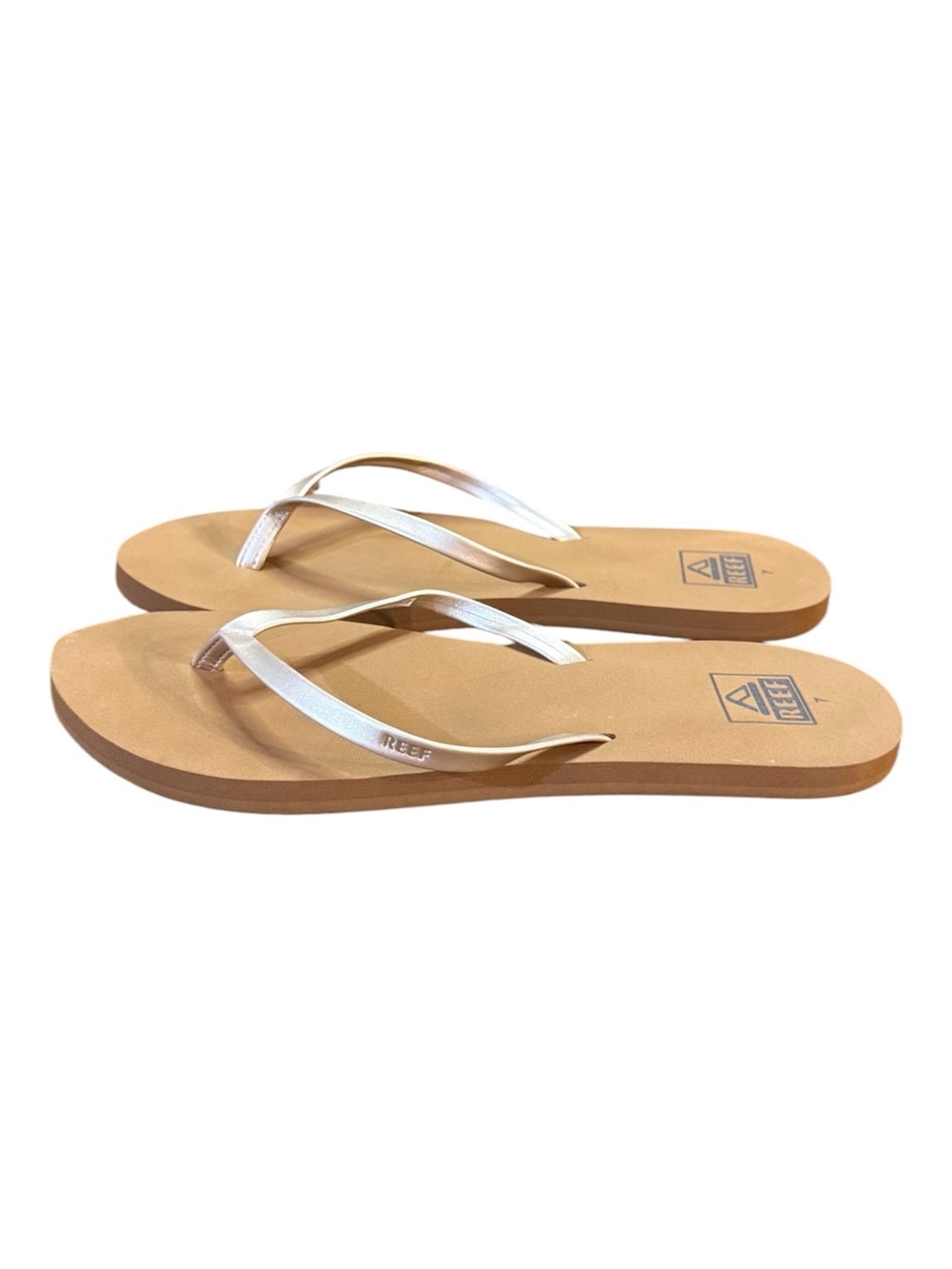 Reef Bliss Nights Flip Flop Sandals Tan/Champagne Metallic Women’s Size 7 - Picture 3 of 8